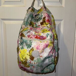 Kipling Clas Seoul Large 15" Laptop Backpack (Luscious Florals White